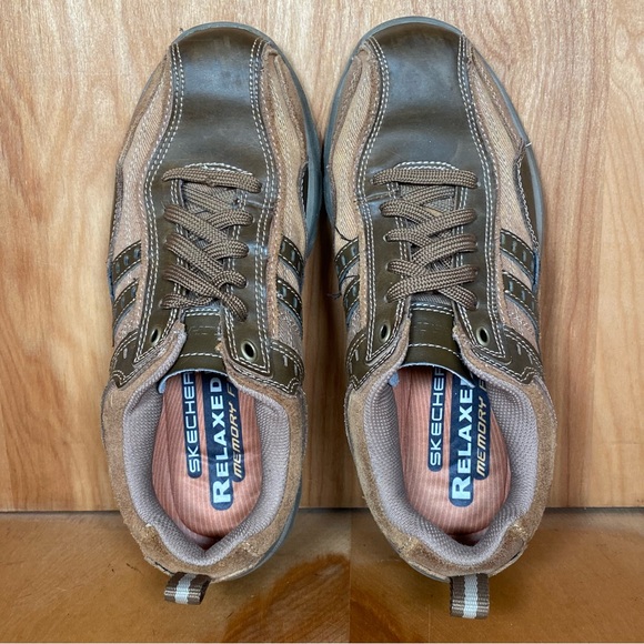 Womens 9 / Mens 7.5 Skechers Relaxed Fit Comfort Shoes Leather Brown TSS1110 - Picture 5 of 8